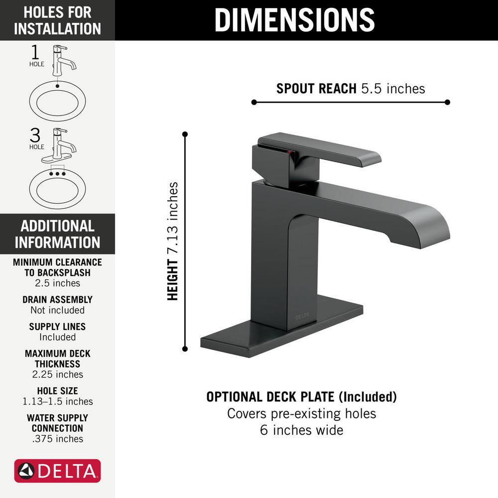 Ara Modern Single Hole Stainless Steel Bathroom Faucet