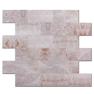 Subway Stone Rose 12 in. x 12 in. PVC Peel and Stick Tile (5 sq. ft./5-Sheets)