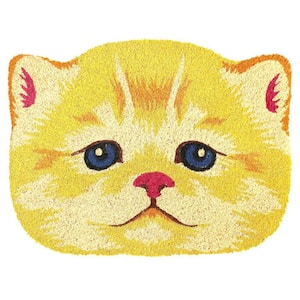 Bleach Multi Color 18 in. x 24 in. Yellow Cat face Doormat