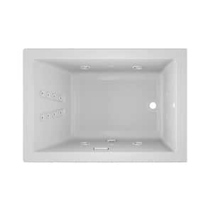 Solna 60 in. x 42 in. Rectangular Whirlpool Bathtub with Right Drain in White