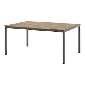 Sandpoint Brown Rectangle Metal 28.5in Outdoor Dining Table