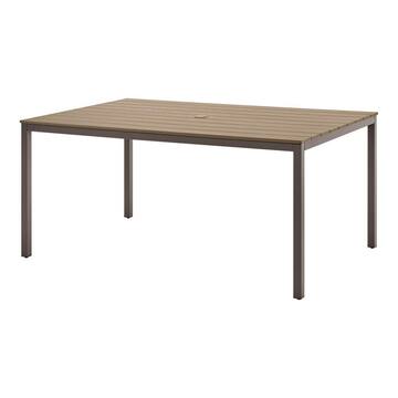 StyleWell Sandpoint Brown Rectangle Metal 28.5in Outdoor Dining Table DE24174A