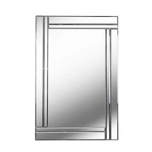Bella 36 in. x 24 in. Contemporary Rectangular Mirrored Frame Clear Wall Mirror