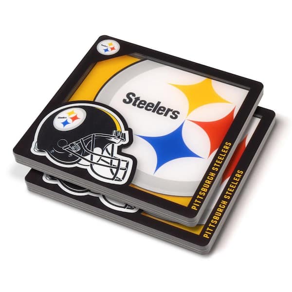 NFL Pittsburgh Steelers 3D Logo 2-Piece Assorted Colors Acrylic Coasters