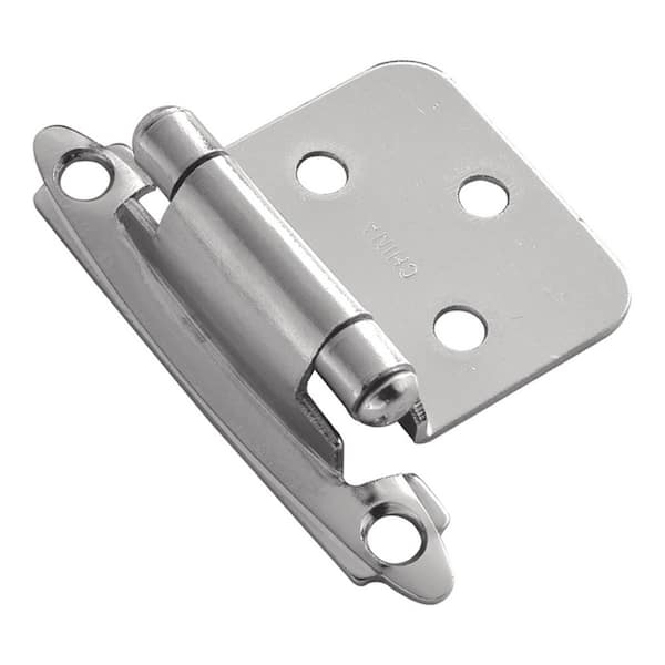 Surface Mount Variable Overlay Face Frame Self-Closing Chrome Cabinet Hinge (5-Pairs)