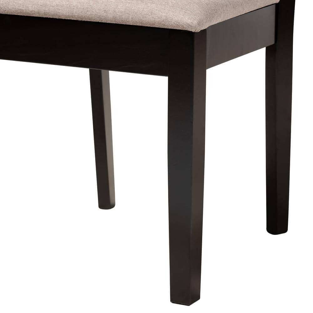Karel Modern Beige Fabric and Espresso Wood 5-Piece Dining Set