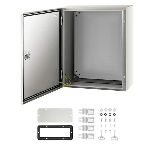 NEMA Steel Case 20 x 16 x 8 in. NEMA 4X Metal Electric Enclosure Outdoor and Indoor Use Includes Mounting Plate