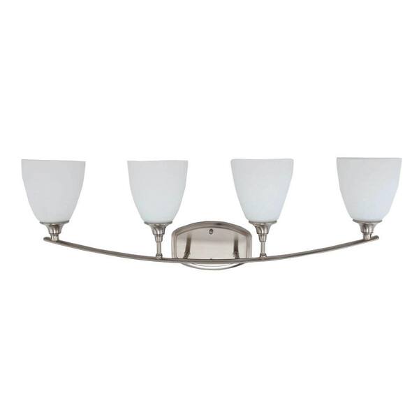 Home Decorators Collection Stansbury Collection 4-Light Brushed Nickel Vanity Light with Etched Marble Glass Shades