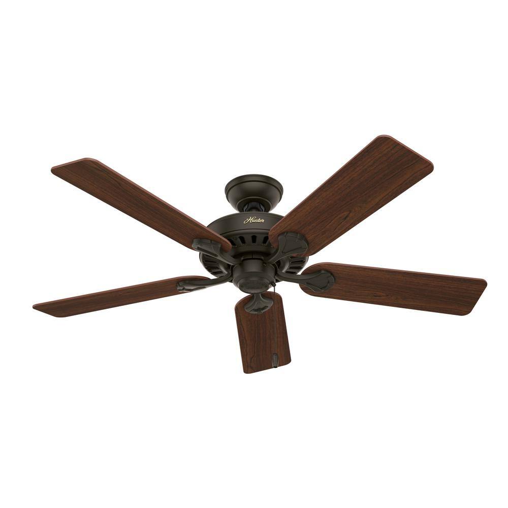New Bronze 52" Ceiling Fan with Cherry/Oak Reversible Blades and LED Light