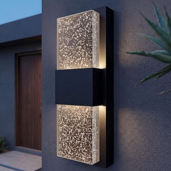 Artika Mazza Black Modern Bubble Glass Integrated LED Outdoor