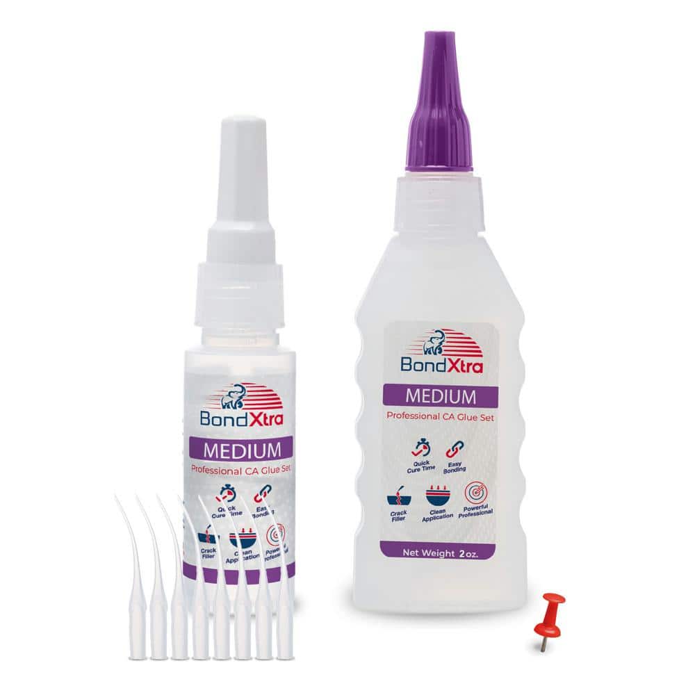 BXM2 CA Glue Set 2 oz. Medium Viscosity, Premium Super Glue Kit, Clear (1 p
