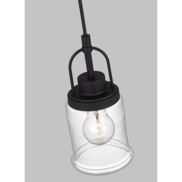 Generation Lighting - Studio Anders 1-Light Midnight Black Lantern Mini Pendant Light with Clear Glass Shade