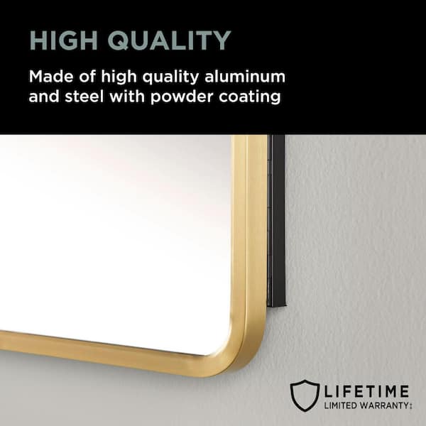 Glacier Bay 16 in. W x 24 in. H Rounded Corner Rectangular Brushed 