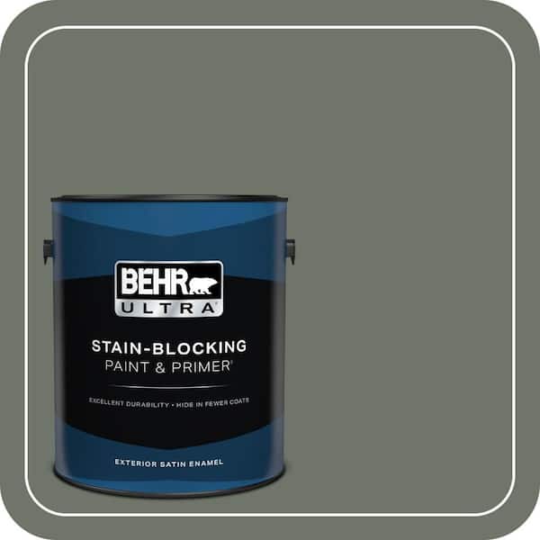 BEHR ULTRA - 1 gal. #BXC-72 Evergreen Trail Satin Enamel Exterior Paint & Primer