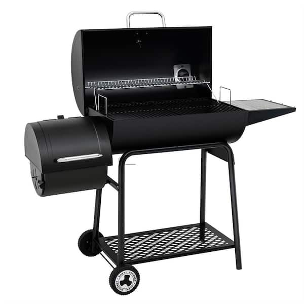 Royal Gourmet Barrel Charcoal Grill 30 in Black with Offset Smoker for Patio and Parties Outdoor Backyard CC1830M The Home Depot