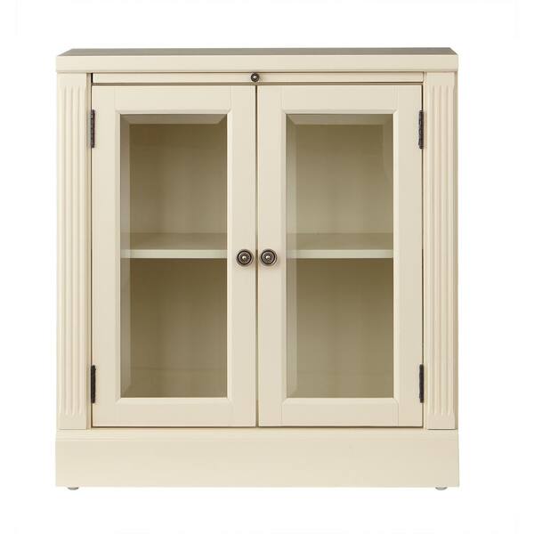 Unbranded Edinburgh Ivory Storage Glass Door Cabinet