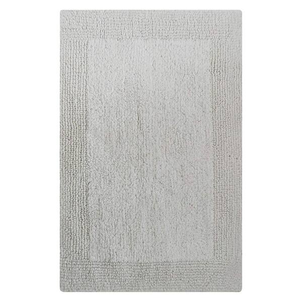 Benjara Splendor 34 in.x 21 in. White Reversible Bath Rug