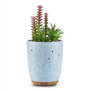 100 ml Essential Oil Diffuser With 4-Oils, Artificial Sunflower Potted Blue Ceramic