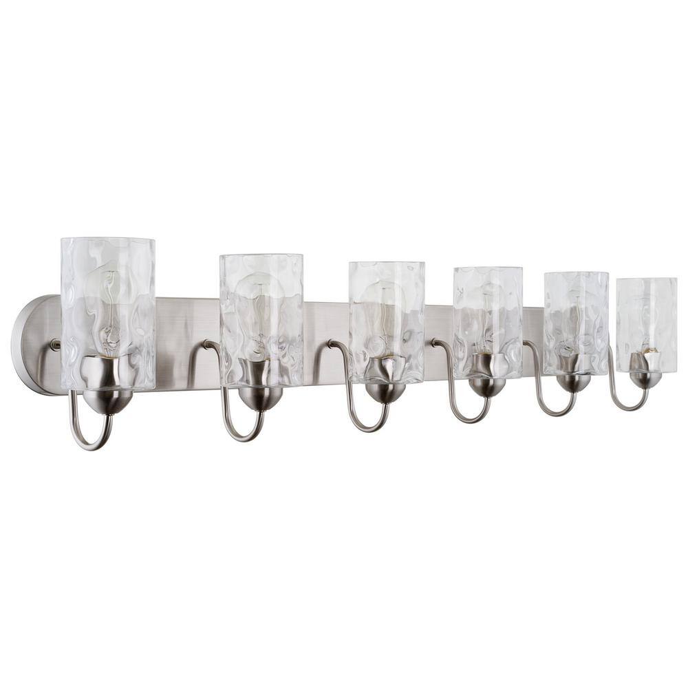 Armada II 48 in. 6-Lights Brushed Nickel Modern Bathroom Vanity Light price history on PriceWatchPro
