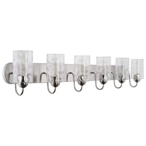 Armada II 48 in. 6-Lights Brushed Nickel Modern Bathroom Vanity Light