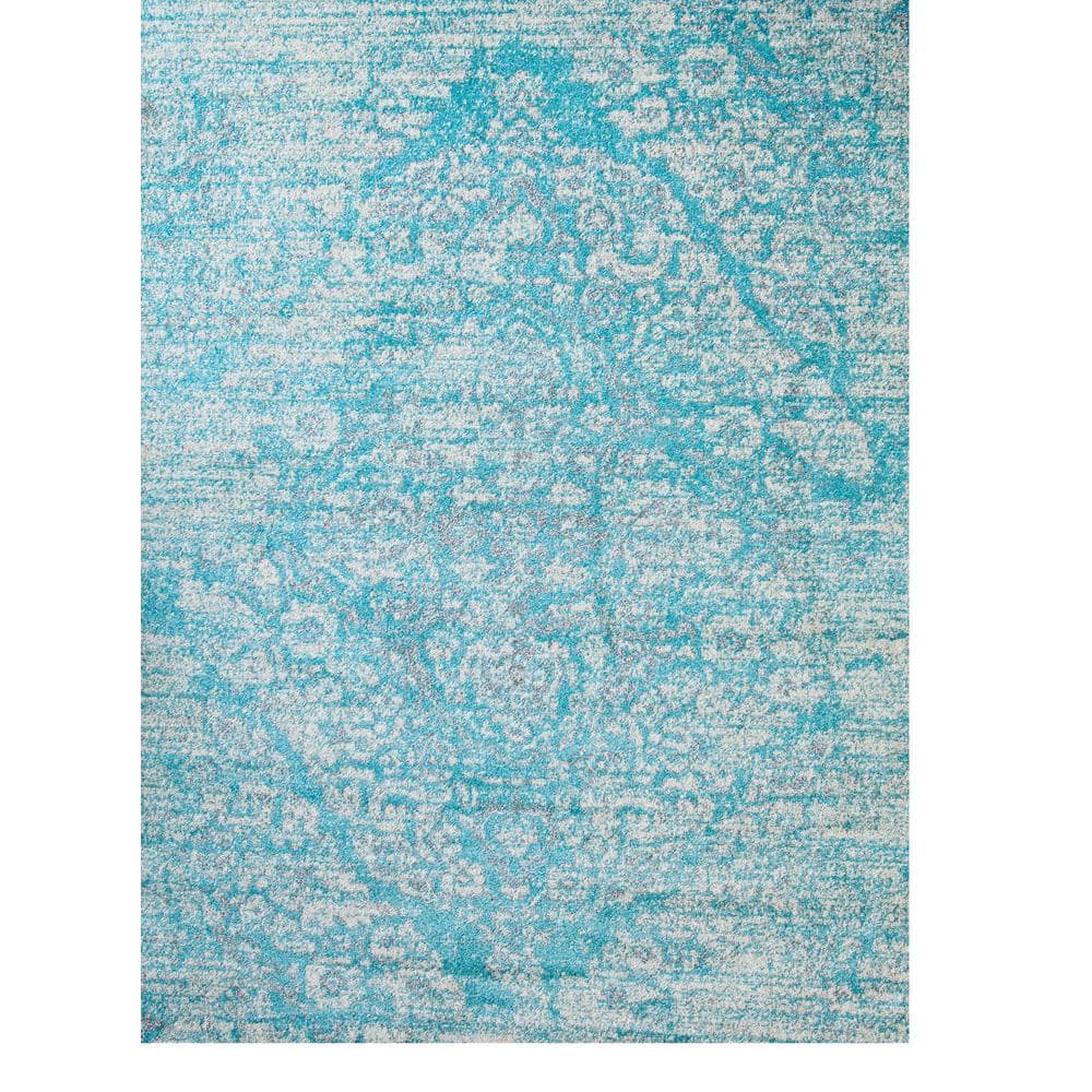 LUXE WEAVERS Victoria Collection Distressed Light Blue 6x9 Oriental