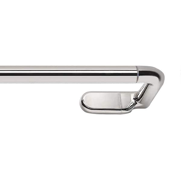 Innovative Dylan 36 in. - 66 in. Adjustable 1 in. Single Wrap Around Curtain Rod in Brushed Nickel Dylan Finials