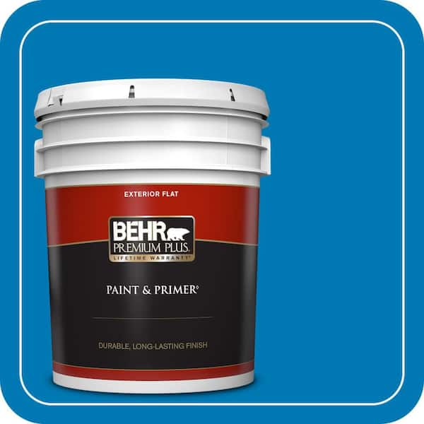 BEHR PREMIUM PLUS 5 gal. #P500-6 Deep River Flat Exterior Paint & Primer