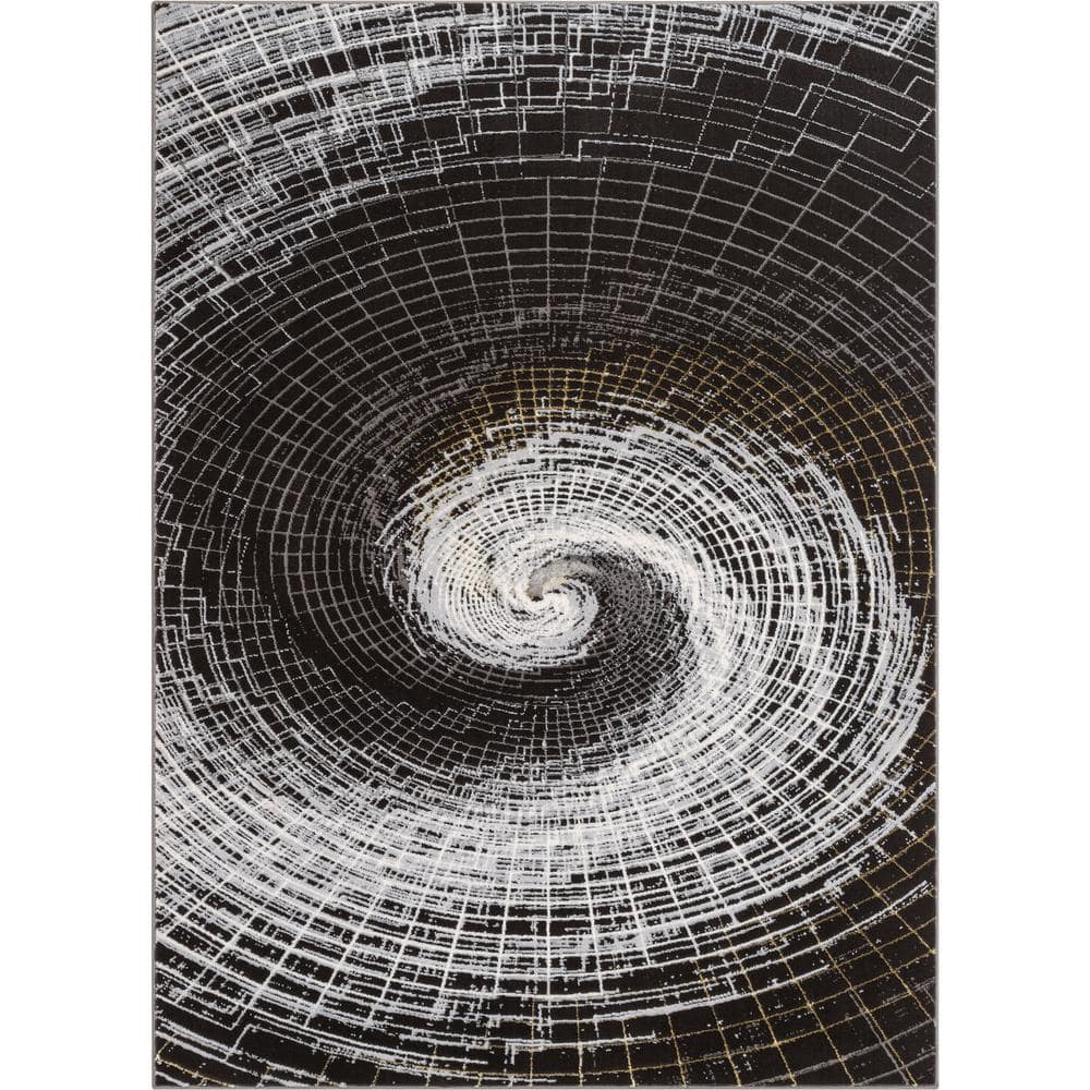 Well Woven Fairmont Vernon Retro Geometric Grey 7 ft. 10 in. x 9 ft. 10