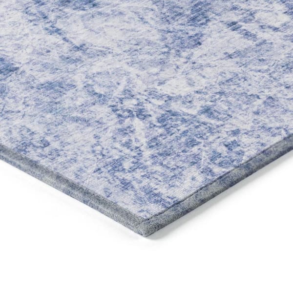 Blue 10 ft. x 14 ft. Woven Abstract Rectangle Indoor/Outdoor Area Rug