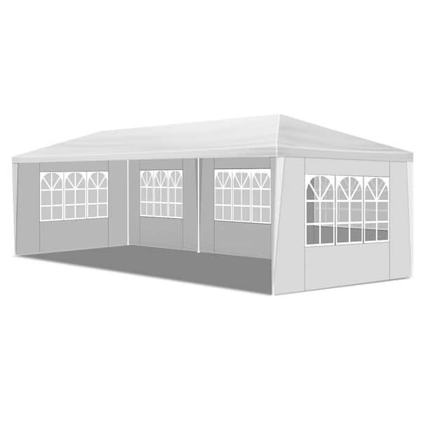 10 ft. x 30 ft. White Iron-framed PE-clothed Party Tent