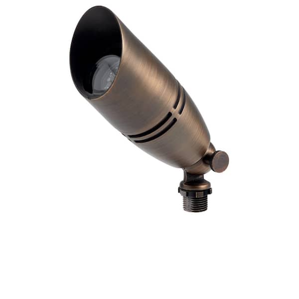 KICHLER Low Voltage Fixed Socket Centennial Brass Hardwired Outdoor Weather Resistant Spotlight with No Bulbs Included