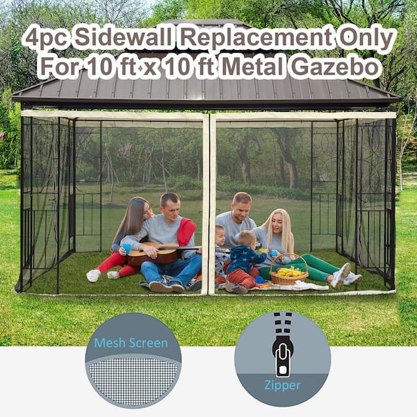 Outsunny Replacement Mesh Mosquito Netting Screen Walls for