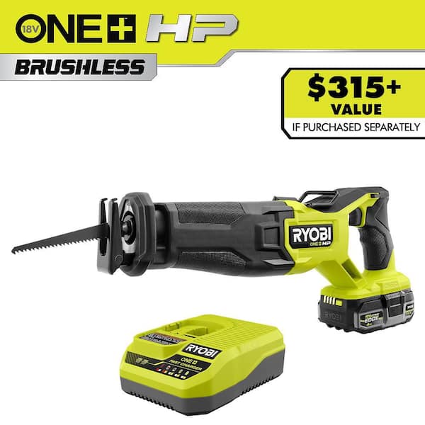 ONE+ HP 18V Brushless Cordless Reciprocating Saw Kit with 4 Ah EDGE Battery and Charger