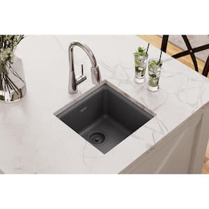 Quartz Classic  16in. Dual Mount 1 Bowl  Dusk Gray Granite/Quartz Composite Sink Only and No Accessories