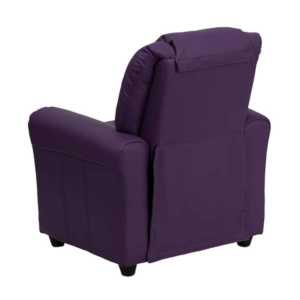Flash Furniture Contemporary Purple Vinyl Kids Recliner with