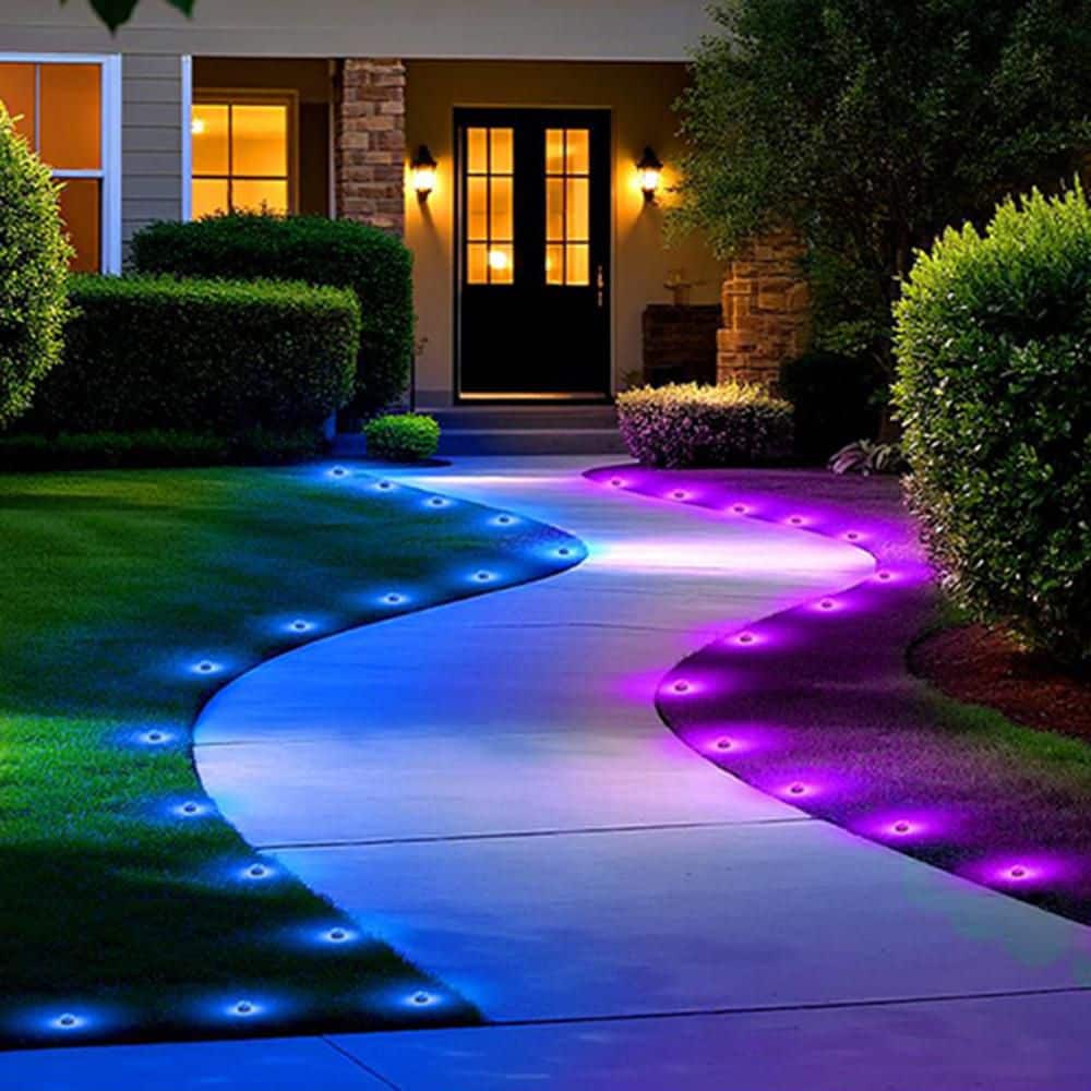 100 ft. Black RGB Wired LED Outdoor Pathway Lights with IP67