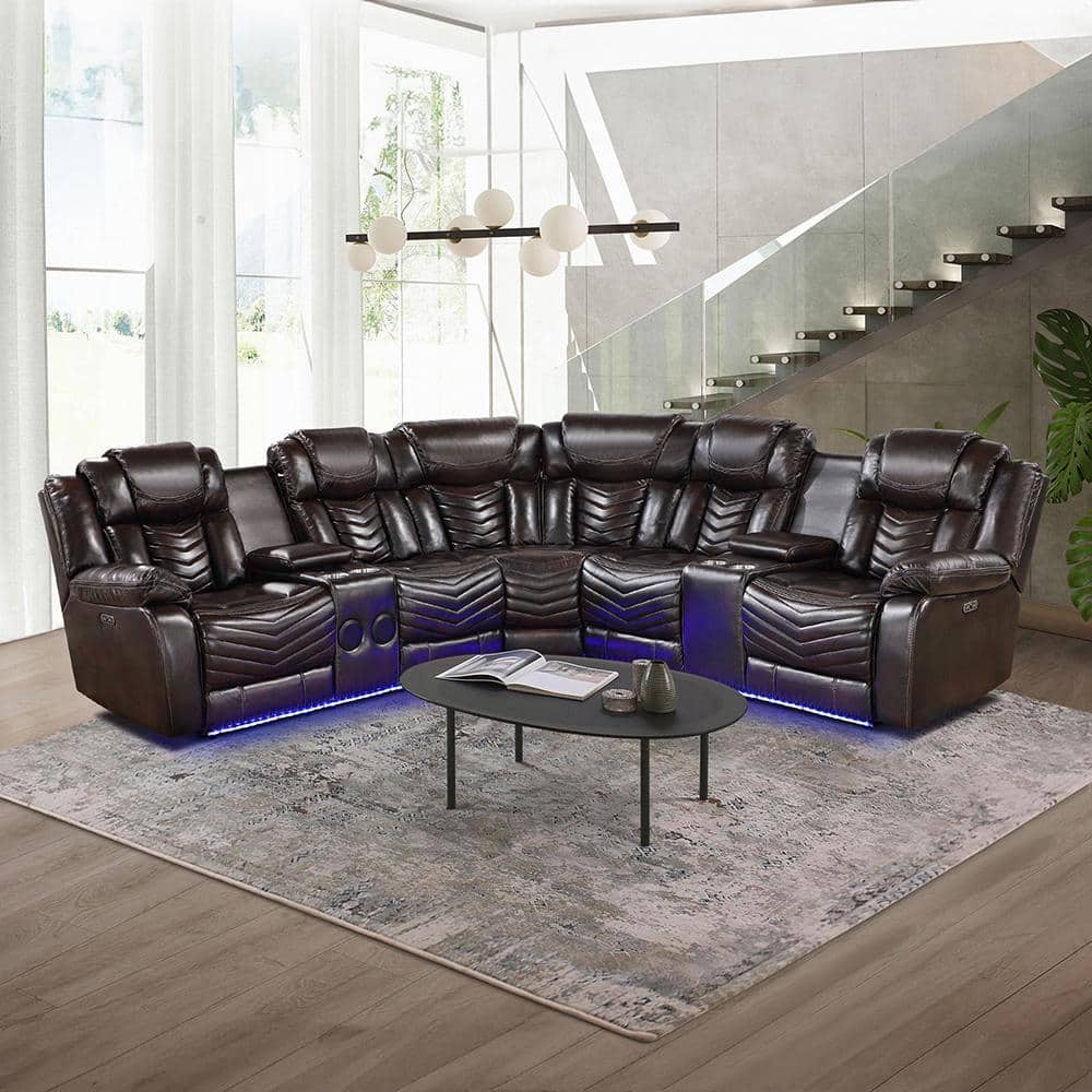Lazzara Spivey 121 in. Pillow Top Arm 3-Piece Faux Leather