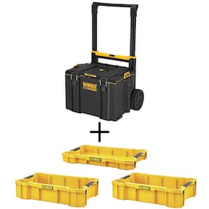 TOUGHSYSTEM 2.0 24 in. Mobile Tool Box, TOUGHSYSTEM 2.0 Shallow Tool Tray and (2) TOUGHSYSTEM 2.0 Deep Tool Trays