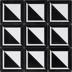 Ruit Square Black and White 8.5 in. x 8.5 in. Polished Marble Mosaic Tile (0.50 sq. ft./Each)