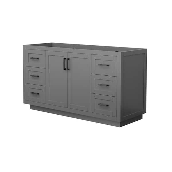Wyndham Collection Miranda 59.25 in. W x 21.75 in. D Single Bath Vanity Cabinet Only in Dark Gray