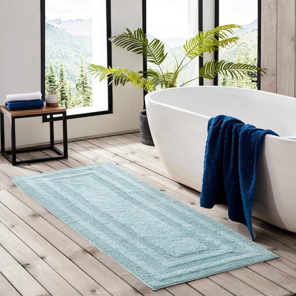 Eddie Bauer Logan Turquoise Aqua 22 in. x 60 in. Solid Cotton 1
