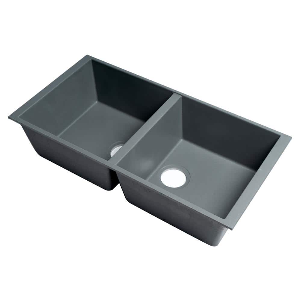 Titanium Gray Double Bowl Granite Composite Kitchen Sink