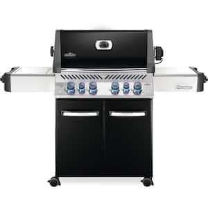 Prestige 500 6-Burner Propane Gas Grill in Black with Infrared Side and Rear Burners