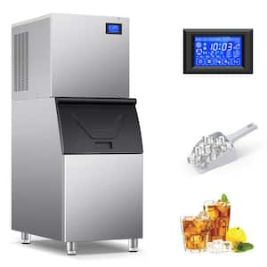 31.7in. W 520 lb. / 24 H Half Size Cubes Freestanding Commercial Ice Maker with High-Power Compressor in Stainless Steel