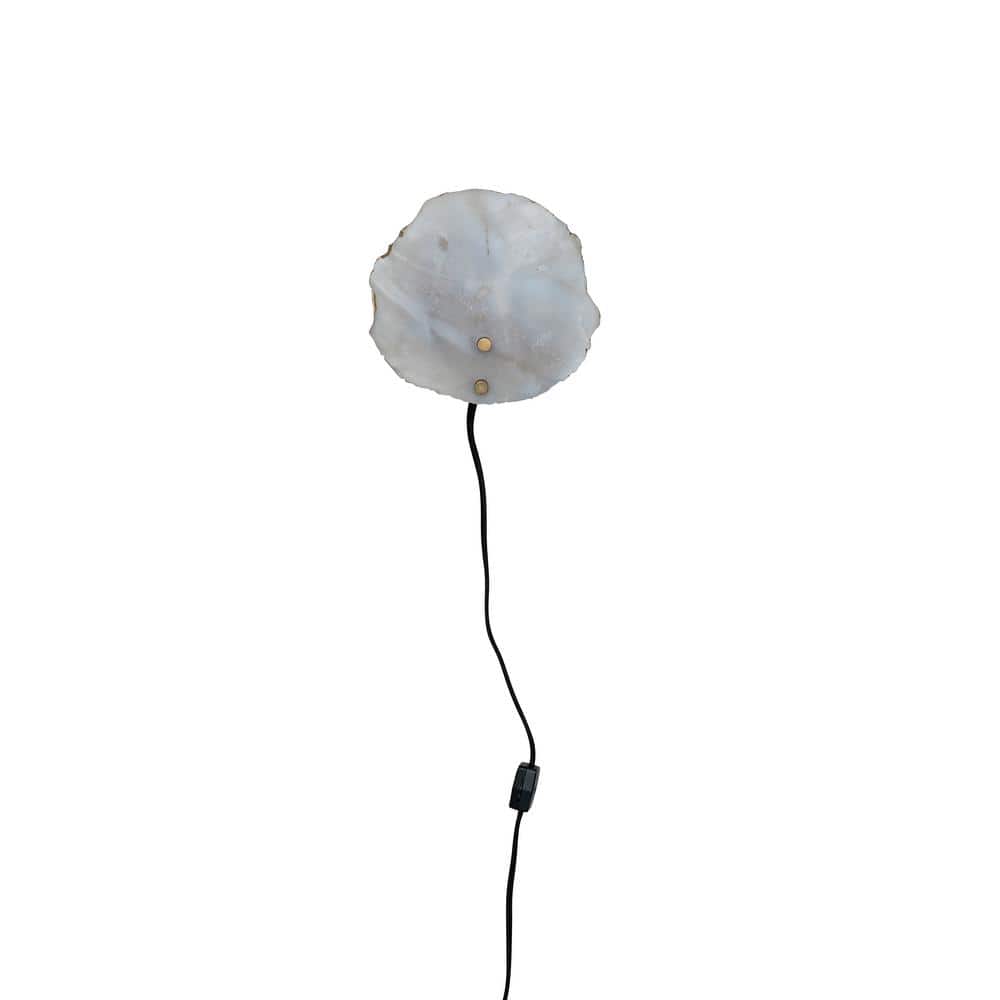 6 in. 1-Light Natural and Brass Finish Wall Sconce with Agate Crystal Shade price history on PriceWatchPro