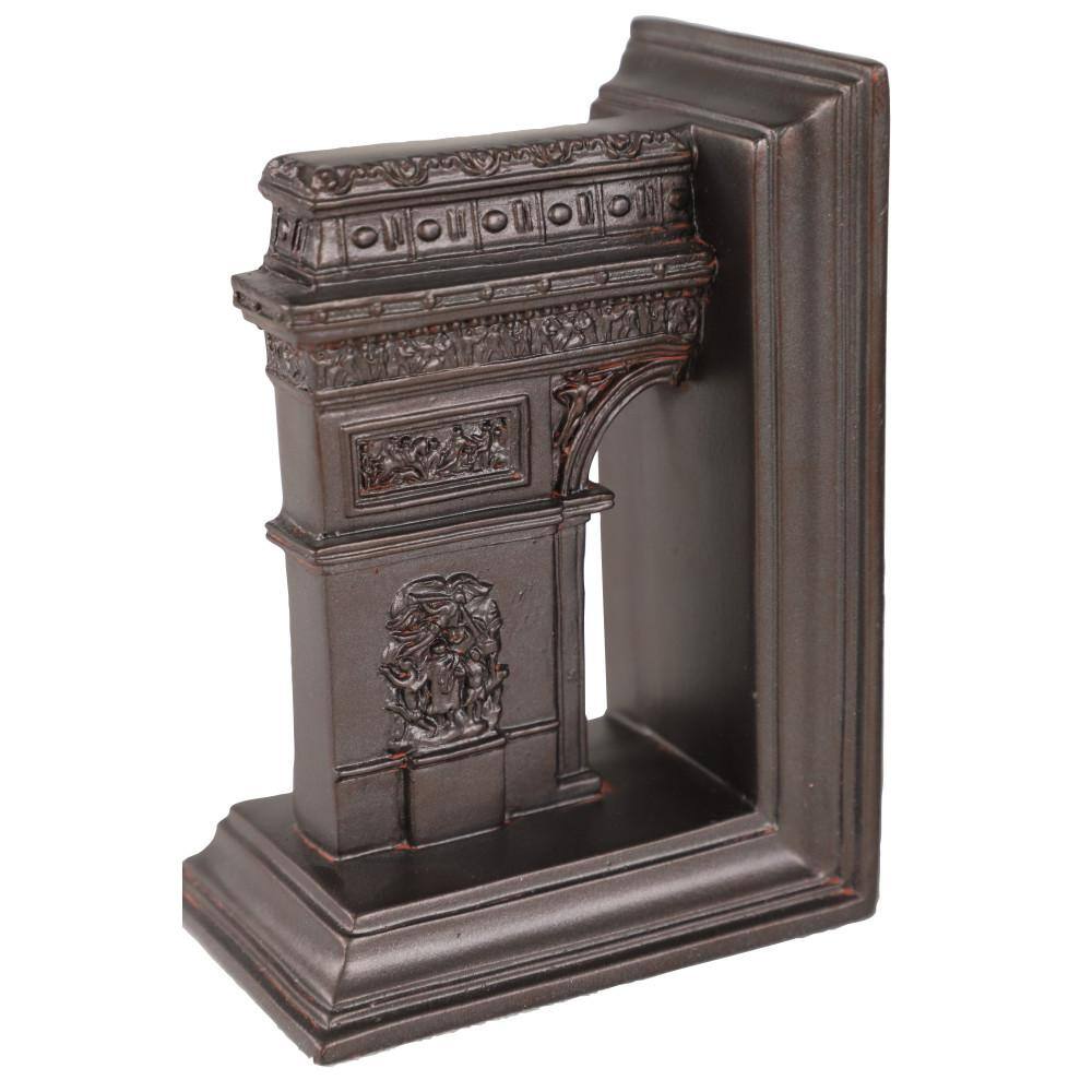 Rustic Art Deco Arc de Triomphe Ceramic Bookends Set