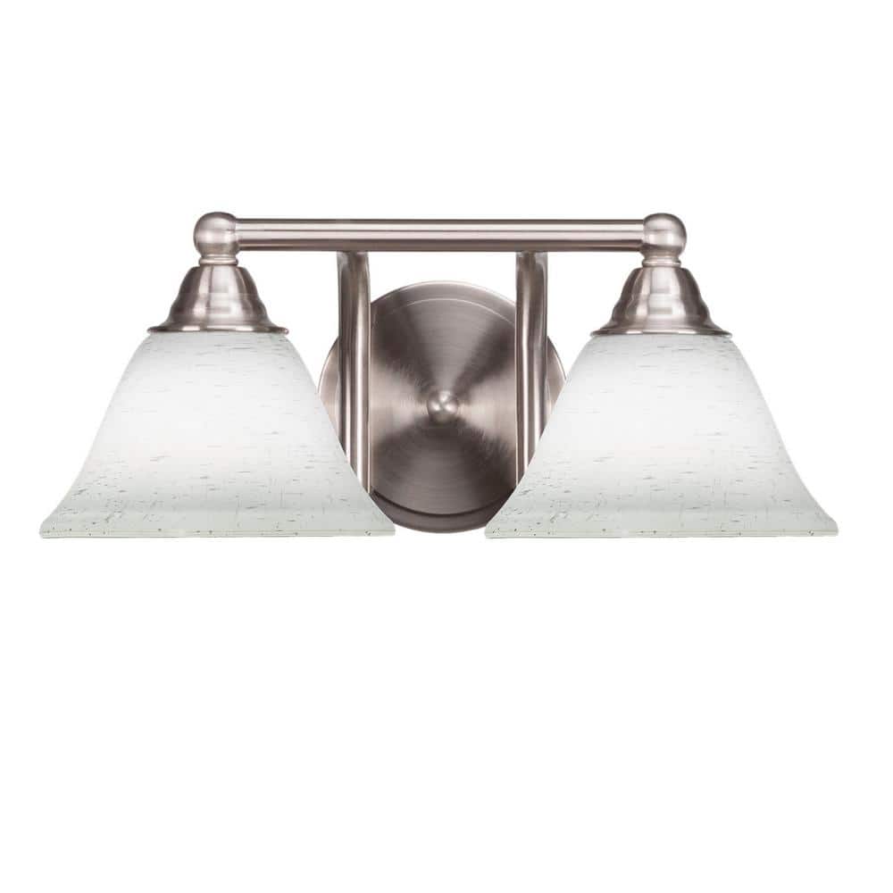 Madison 8.25 in. 2-Light Bath Bar, Brushed Nickel, White Muslin Glass Vanit