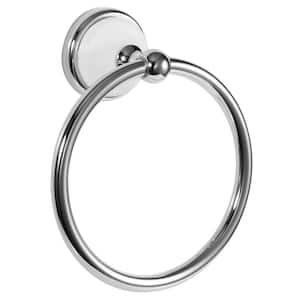Savannah Wall Mounted Towel Ring in Polished Chrome and White