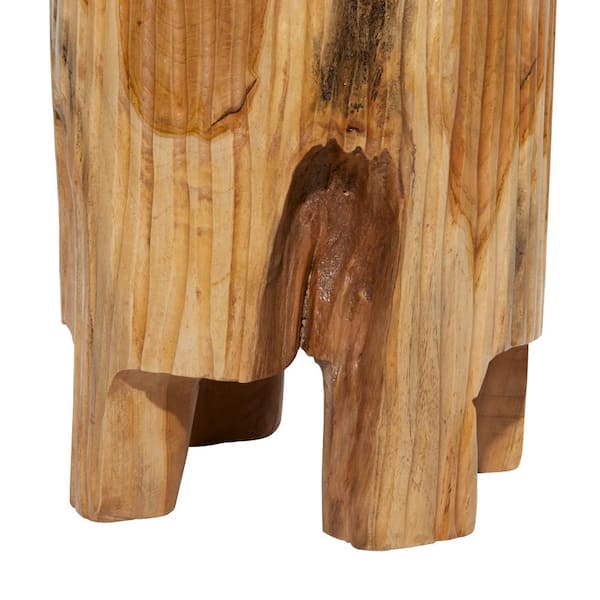 COSIEST Indoor Faux Wood Tree-Trunk Log Stool - 1pc - Light Brown