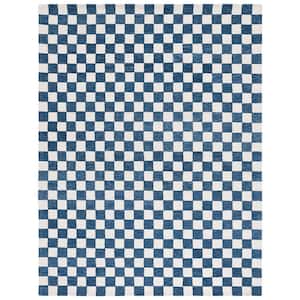 Martha Stewart Blue/Ivory 8 ft. x 10 ft. Checkered Area Rug